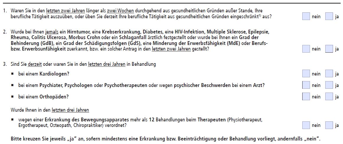 Gesundheitsfragen HDI BU Aktion